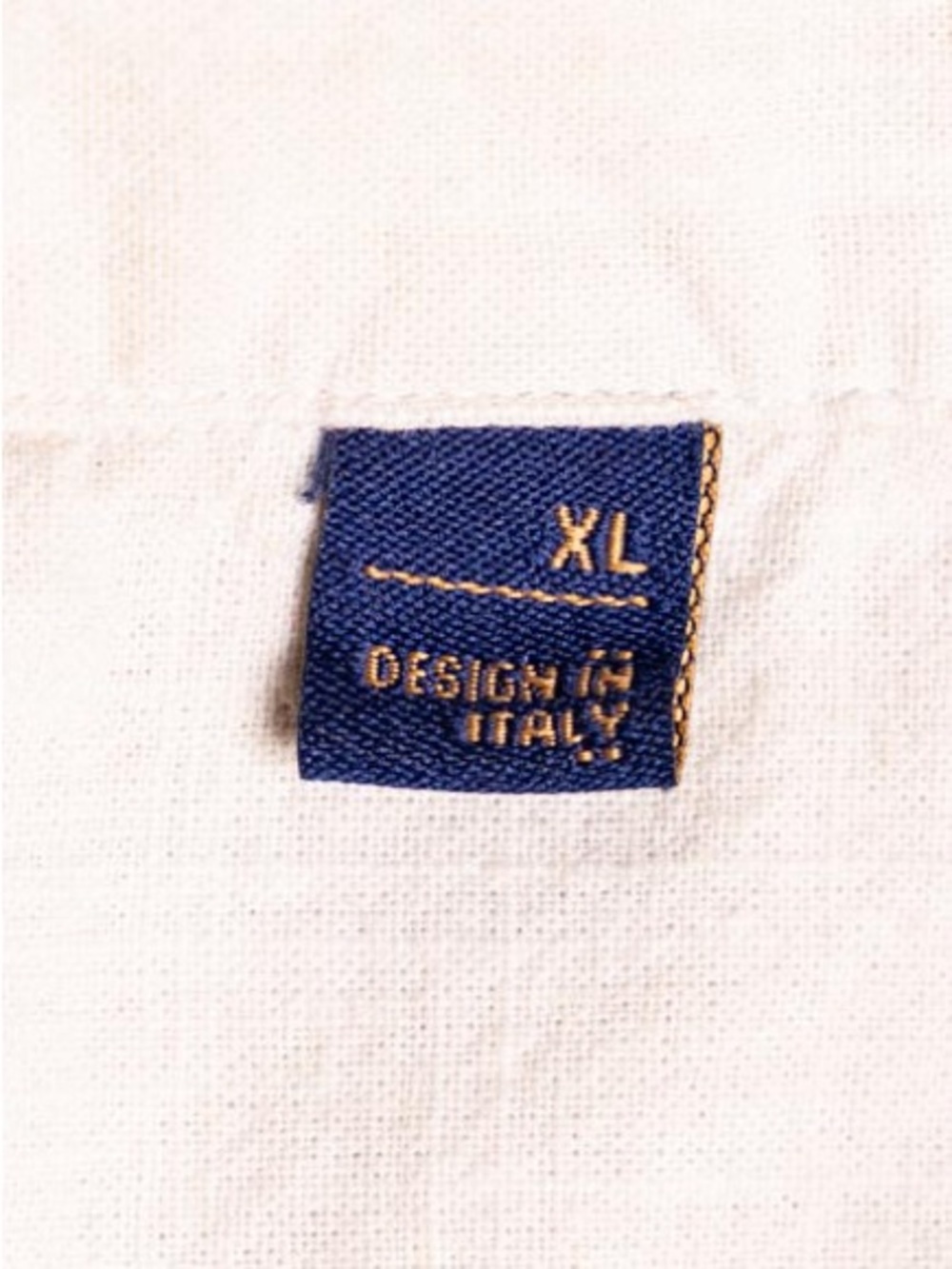 Design In Italy Luxury Mens XL Short Sleeve Shirt Cream Off White Linen Blend - Picture 6 of 7